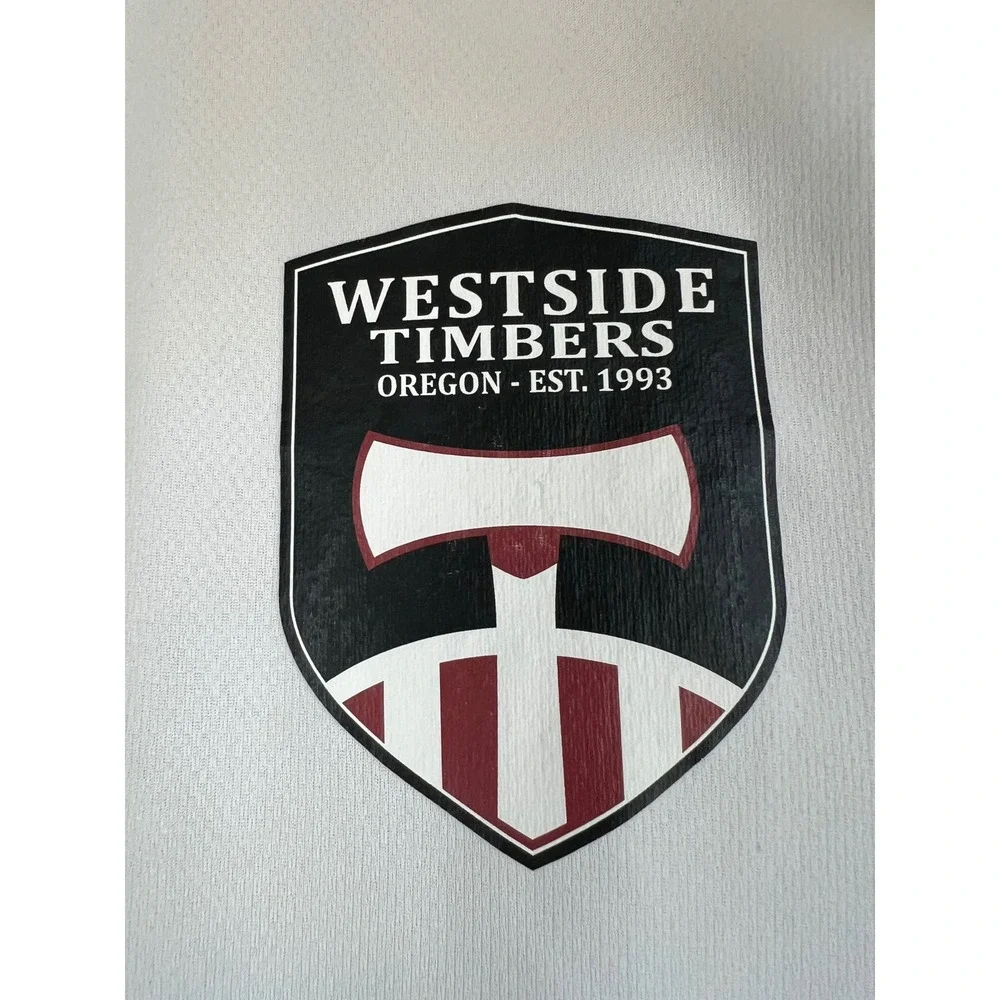 Adidas ClimaLite Westside Timbers Soccer Jersey 99 White Black US M Athletic Y2K